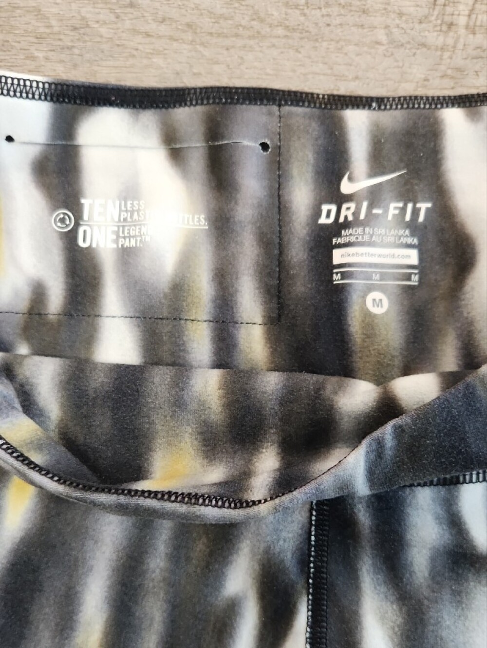Nike Abstract Print Capri Leggings - Gray, White & Yellow Accents - Picture 4 of 7